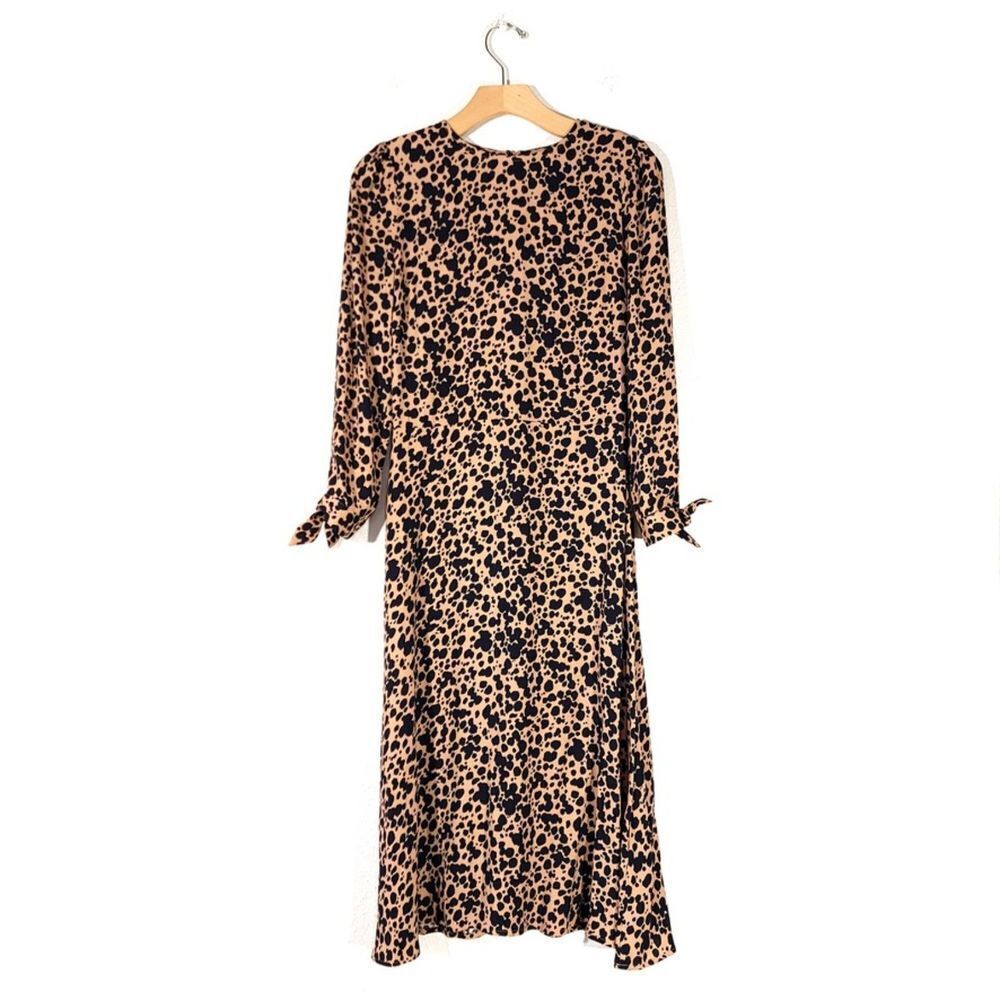 New Reformation Port Leopard Print Midi Dress Bli… - image 1